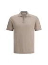 Cruna Cotton Short-sleeve Polo Shirt In Sand