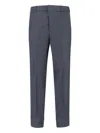 Cruna Mid-rise Grey Wool Trousers With Tailored Finish In Gray