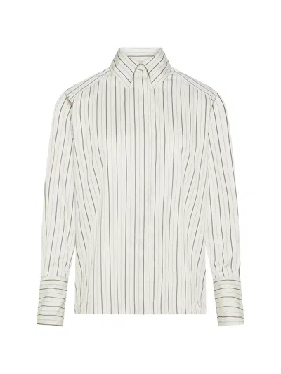 Cruna Sara Pinstripe Shirt In White