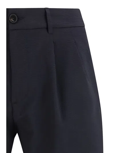 Cruna Single Front Pleat Bermudas In Blue