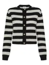 Cruna Sira Striped Buttoned Cardigan In Black