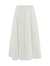 Cruna Cherish Elastic-waistband Midi Skirt In White