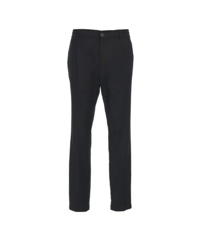 Cruna Slim Fit Chinos With Pressed Pleats In Black