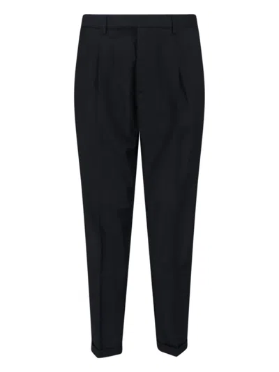 CRUNA STRAIGHT-LEG BLACK TROUSERS WITH TAILORED FIT