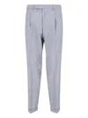 Cruna Straight-leg Grey Trousers With Structured Waistband In Gray