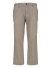 Cruna Beige Straight-leg Trousers With Button Closure