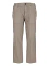 Cruna Beige Straight-leg Trousers With Button Closure In Beige