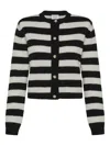 Cruna Striped Buttoned Sweater In Black