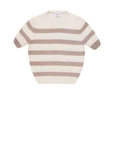 Cruna Striped T-shirt In Burgundy