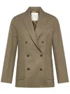 Cruna Structured Boxy Double-breasted Blazer In Brown