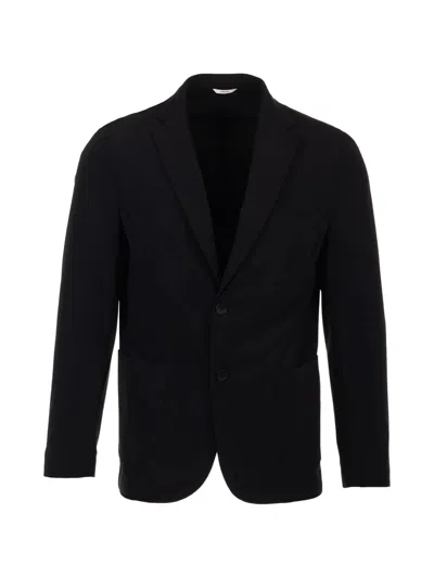 CRUNA TAILORED BLACK NOTCH LAPEL TWO-BUTTON BLAZER