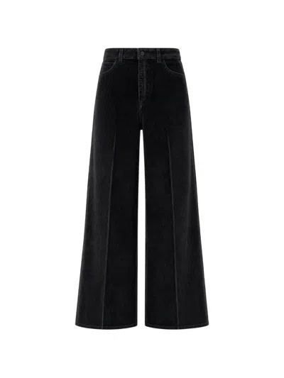 Cruna Corduroy Wide-leg Trousers In Black