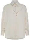 Cruna Yvonne Tie-neck Shirt In White