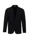 Cruna Tailored Black Notch Lapel Two-button Blazer In Blue