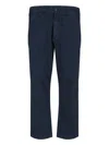 Cruna Navy Blue Straight-leg Trousers With Adjustable Button Straps In Black
