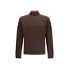 Cruna Mock-neck Long-sleeved Sweater In Brown
