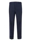 Cruna Navy Mid-rise Straight-leg Trousers With Tailored Finish In Blue