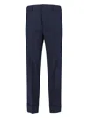 Cruna Navy Mid-rise Straight-leg Trousers With Tailored Finish In Blue