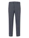 Cruna Mid-rise Grey Wool Trousers With Tailored Finish In Gray