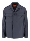Cruna Structured Grey Virgin Wool Shirt Jacket In Blue