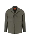Cruna Structured Wool Shirt Jacket With Classic Collar And Chest Pockets In Green