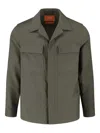 Cruna Structured Wool Shirt Jacket With Classic Collar And Chest Pockets In Green