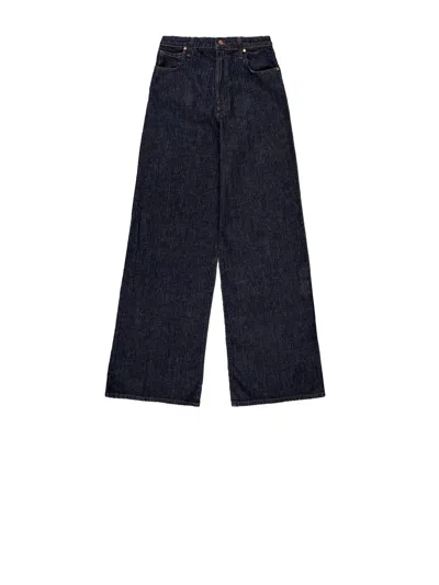 Cruna Wide Jeans In Blue Denim In Black