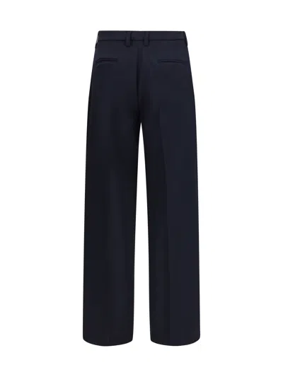 Cruna Wide-leg Virgin Wool Trousers In Blue