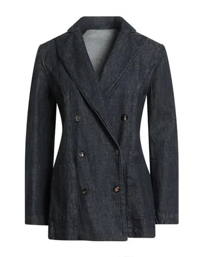 Cruna Woman Blazer Blue Size 8 Cotton, Elastane