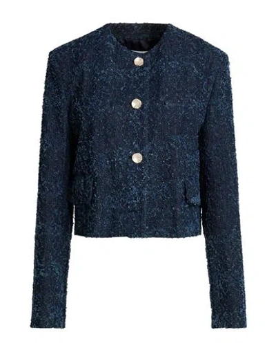 Cruna Woman Denim Outerwear Blue Size 6 Cotton, Elastane