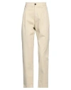 Cruna Woman Pants Cream Size 10 Cotton, Elastane In White