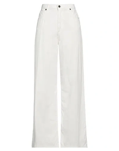 Cruna Woman Pants Cream Size 6 Cotton In White