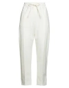 Cruna Woman Pants Cream Size 6 Polyester, Virgin Wool, Elastane In White