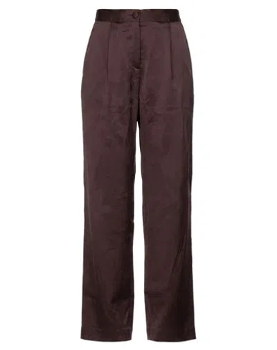 Cruna Woman Pants Dark Brown Size 2 Acetate, Viscose In Black
