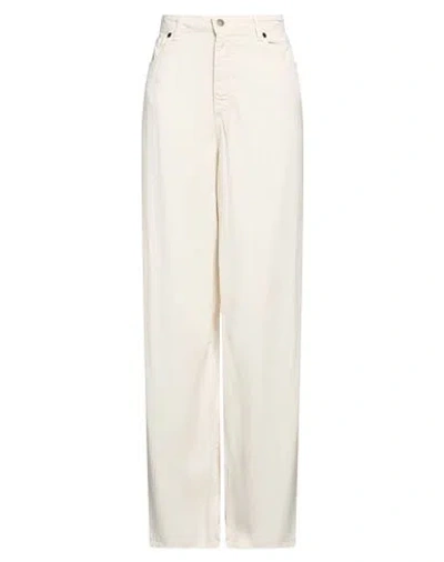 Cruna Woman Pants Ivory Size 8 Polyester, Elastane