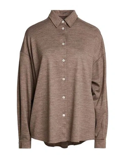 Cruna Woman Shirt Khaki Size 4 Virgin Wool, Acrylic In Nude