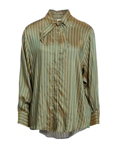 Cruna Woman Shirt Military Green Size 4 Viscose, Silk