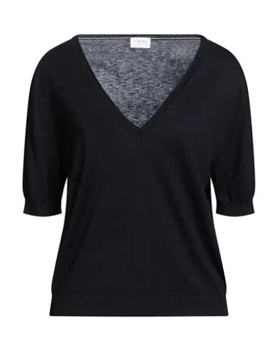 Cruna Woman Sweater Black Size 2 Silk, Cotton