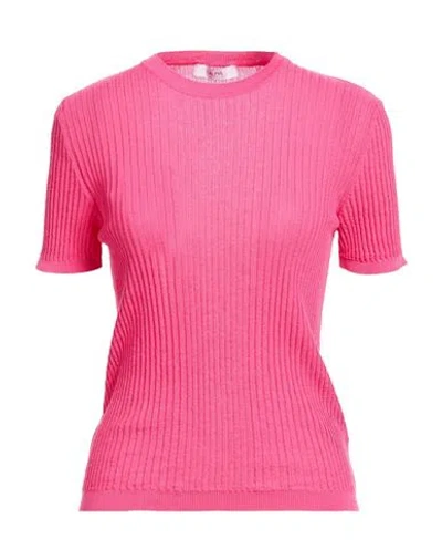 Cruna Woman Sweater Fuchsia Size 8 Cotton In Pink