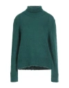 Cruna Woman Turtleneck Emerald Green Size 8 Mohair Wool, Polyamide, Wool In Green