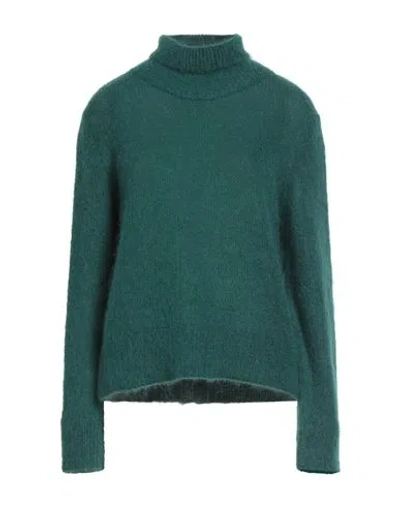 Cruna Woman Turtleneck Emerald Green Size 8 Mohair Wool, Polyamide, Wool