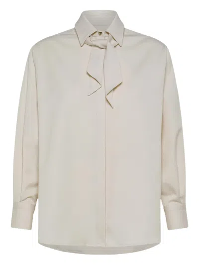Cruna Yvonne Neck-tie Shirt In White