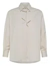 Cruna Yvonne Tie-neck Shirt In Neutral