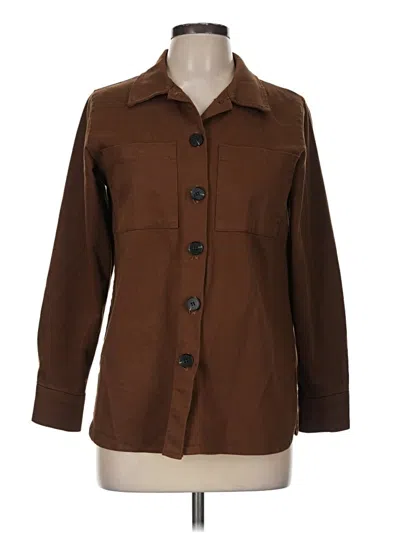 Pre-owned Crush 3/4 Sleeve Button Down Shirt In Brown