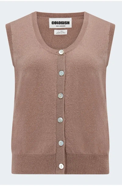 Crush Aly Button Tank In Coco In Brown&#47;beige