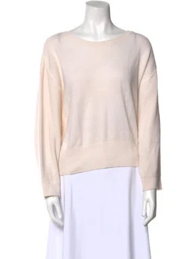 Pre-owned Crush Cashmere Bateau Neckline Sweater In Neutral