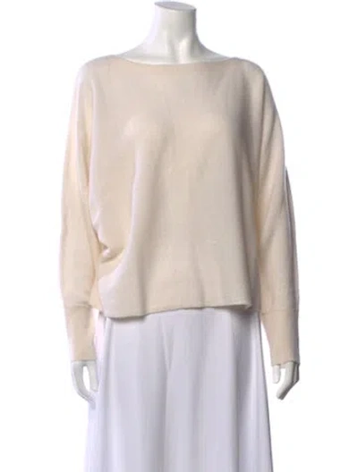 Pre-owned Crush Cashmere Bateau Neckline Sweater In Neutrals
