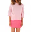 Crush Cashmere Cashmere Short Sleeve Sweater In Candy Floss In Multi