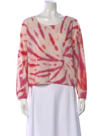 Pre-owned Crush Cashmere Cashmere Tie-dye Print Sweater In Pink