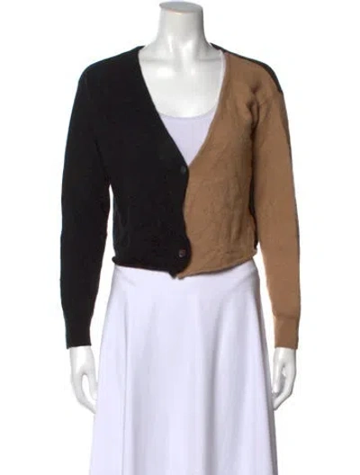 Pre-owned Crush Cashmere Colorblock Pattern Sweater In Black